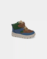 Toddler Boy Color Block High Top Boots - Blue/Brown/Green