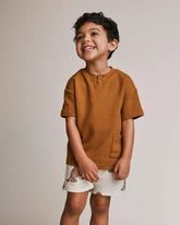 Toddler Boy Henley Tee with Pocket - Golden Yellow