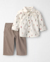 Baby Boy 2-Piece Organic Cotton Top & Pant Set in Nutcracker