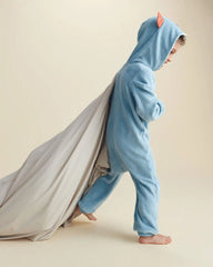 Boys 1-Piece Monster Halloween Fleece Pajama Costume - Blue