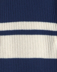 Girls Striped Polo Shirt - Navy Blue