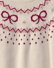 Girls Organic Cotton Fair Isle Sweater Knit Pullover