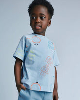 Toddler 'Let's Play' Raglan Relaxed Tee - Light Blue