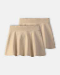 Toddler Girl 2-Pack Uniform Ponte Skort - Khaki