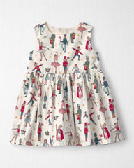 Baby Girl 2-Piece Organic Cotton Cardigan Dress Set in Nutcracker