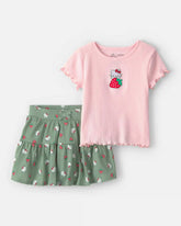 Baby Girl 2-Piece Hello Kitty® Top & Skort Set - Pink/Green