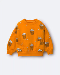 Toddler Otter Sweatshirt™ with Pockets in Popcorn Print - Golden Yellow