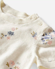 Baby Girl 2-Piece Organic Cotton Sweater Knit Set in Blooming Garden Print