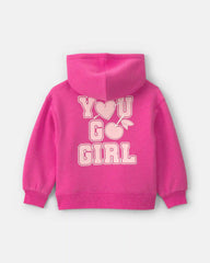 Toddler Girl Heart Fleece Hoodie & Pant Set - Pink