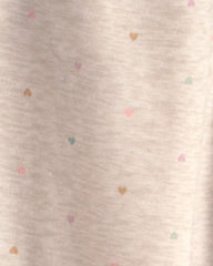 Girls Heart Drawstring Knit Joggers - Cream