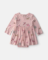 Baby Girl Woodland PurelySoftâ„¢ Long-Sleeve Bodysuit Dress - Pink