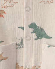 Baby Boy Dinosaur Jumpsuit - Ivory