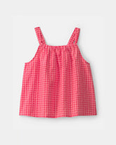 Girls Gingham Tank Top - Pink