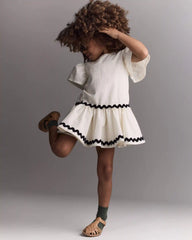 Toddler Girl Ric-Rac Short-Sleeve Dropwaist Dress - Cream