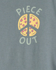 Kids 'Piece Out' Pizza Graphic Tee - Grey