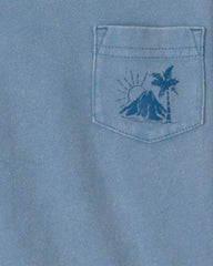 Baby Boy Tropical Island Pocket Tee - Blue