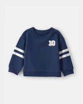 Baby Boy Varsity French Terry Pullover Sweatshirt - Navy Blue
