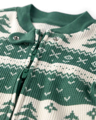 Baby Fair Isle Waffle Knit Sleep & Play Pajamas Made with Organic Cotton