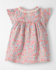 Baby Girl Organic Cotton Gauze Dress in Spring Floral Print