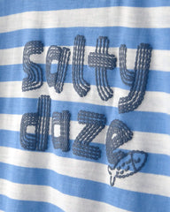 Toddler Boy 'Salty Daze' Striped Graphic Tee - Blue/Ivory