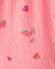 Baby Girl Ruffle-Trim Watermelon Shorts - Pink