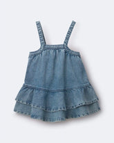 Toddler Girl Ruffle Denim Skirtall in Avenue Wash - Blue