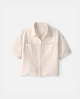 Girls Gauze Short-Sleeve Top - Cream