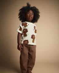 Toddler Relaxed Graphic Tee in Lion Print - Cream