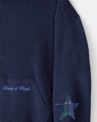 Girls Thermal Hooded Top - Navy