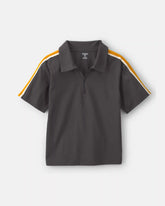 Boys Striped Polo Shirt - Grey
