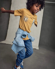 Boys Denim Relaxed Joggers - Medium Wash