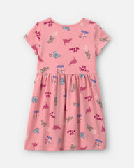 Girls School Spirit Short-Sleeve Dress - Pink