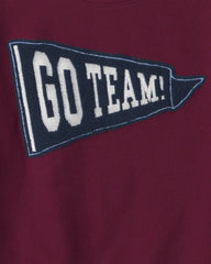 Boys 'Go Team!' Pullover Sweatshirt - Burgundy
