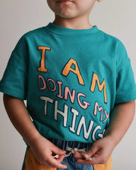 Toddler 'I Am Doing My Things' Relaxed Graphic Tee - Teal
