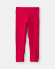 Toddler Girl Cotton Pull-On Stretch Leggings - Red