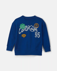 Boys 'OshKosh' Logo Pullover Sweatshirt - Navy Blue