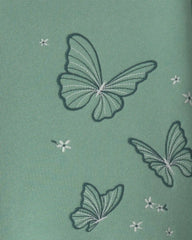 Girls 2-Piece Butterfly Fleece Long-Sleeve Top & Pant Set - Green