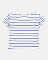 Kid Striped Short-Sleeve Fashion Top - Navy