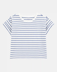 Kid Striped Short-Sleeve Fashion Top - Navy