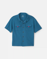 Boys Short-Sleeve Button-Down Shirt - Blue