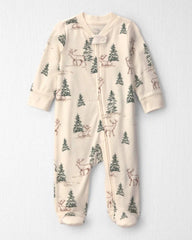 Baby Organic Cotton Sleep & Play Pajamas in Reindeer Forest