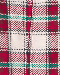 Baby 1-Piece Christmas Plaid 2-Way Zip 100% Cotton Snug Fit Footed Pajama - Red/Green