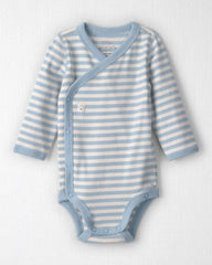 Baby Organic Cotton Wrap Bodysuit in Stripes