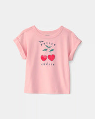 Toddler Girl Cherry Top - Pink