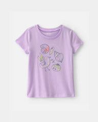Toddler Girl 'Believe In Your-Shellf' Graphic Tee - Purple