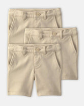 Toddler Girl 3-Pack Uniform Ponte Knit Shorts - Khaki