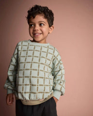 Toddler Otter Sweatshirt™ with Pockets in Checkered Print - Light Blue