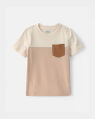 Toddler Boy Color Block Short-Sleeve T-Shirt - Tan/Ivory