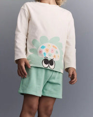 Toddler Mind Character Long-Sleeve Relaxed Graphic Tee - Cream