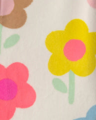 Toddler Girl 1-Piece Floral DreamPlush Snug Fit Footed Pajama